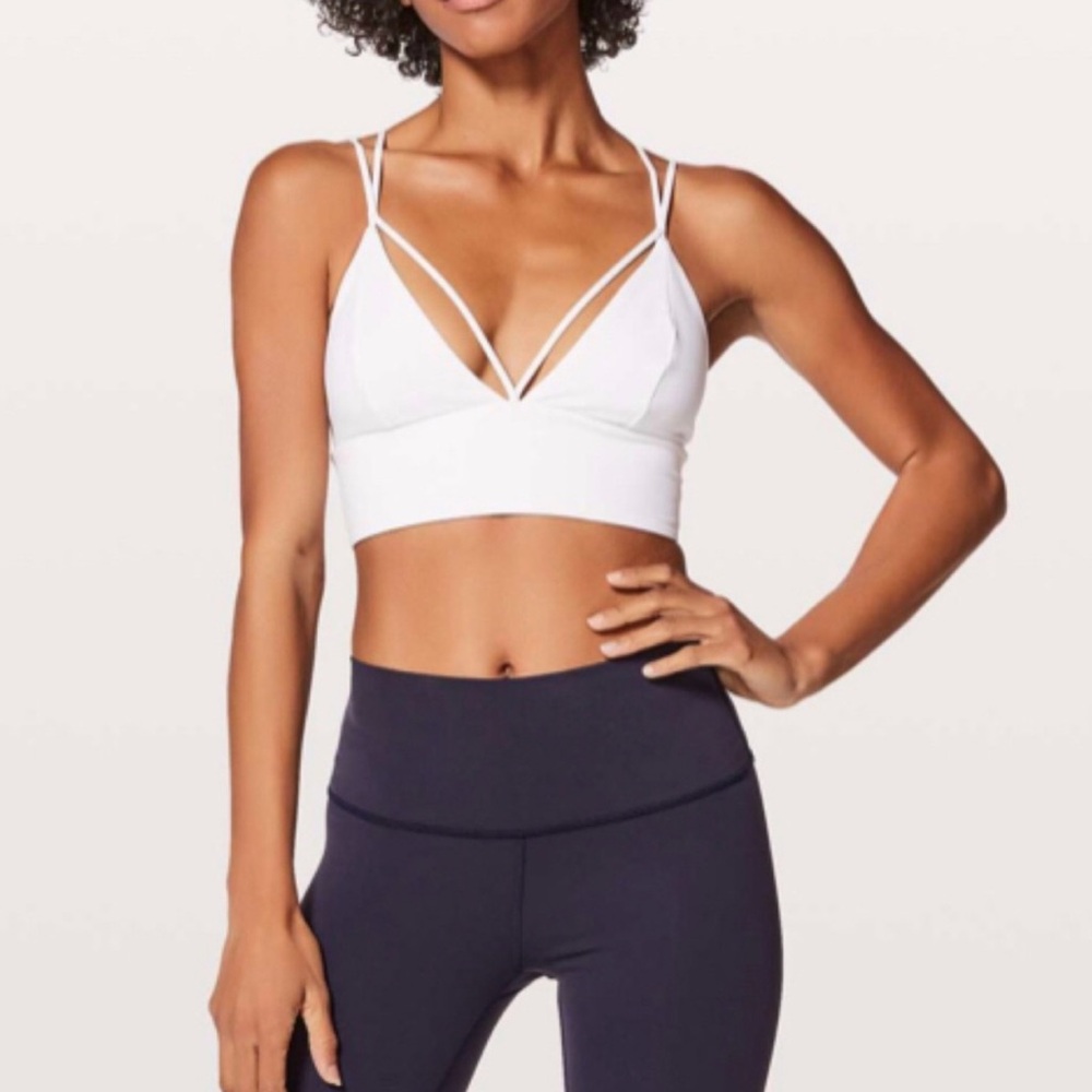 lululemon athletica White Strappy V-Neck Sports Bra